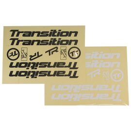 Наклейки с велобрендом Transition Bikes TBC Decal Kit, Frame / Headbadge, черный/белый, 01.15.98.1310, изображение  - НаВелосипеде.рф