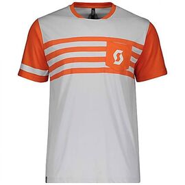 Веломайка SCOTT Trail Flow DRI короткий рукав light grey/exotic orange(серый/оранжевый) 2019, 270475-6183, Вариант УТ-00158496: Размер: L, изображение  - НаВелосипеде.рф