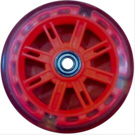 Колесо для самоката ПВХ с 2 подшипниками ABEC-7, d - 116мм, красное, SC 01-1 RD, изображение  - НаВелосипеде.рф