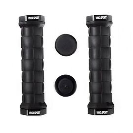 Грипсы велосипедные Vinca Sport, черные с черными металическими зажимами, 22*130мм, H-G 120 black/black, изображение  - НаВелосипеде.рф
