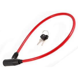 Велосипедный замок Vinca Sport тросовый, на ключ, 8 х 650мм, красный, VS 8202 red, изображение  - НаВелосипеде.рф