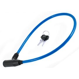 Велосипедный замок Vinca Sport тросовый, на ключ, 8 х 650мм, синий, VS 8202 blue, изображение  - НаВелосипеде.рф