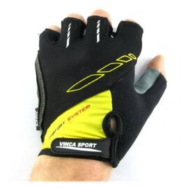 Велоперчатки Vinca sport, VG 925 black/yellow, Вариант УТ-00001483: Размер: L, изображение  - НаВелосипеде.рф