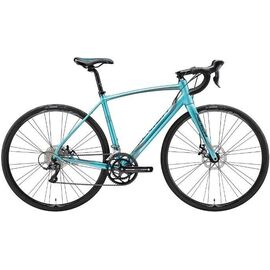 Шоссейный велосипед Merida Ride Disc 100-Juliet 2017, Вариант УТ-00037524: Рама: S-M 52 (Рост: 165 - 170 cm), Цвет: черно-голубой, изображение  - НаВелосипеде.рф