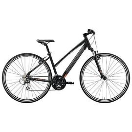 Гибридный велосипед женский Merida Crossway 20-V Lady 28" 2019, Вариант УТ-00135613: Рама: L 54 cm (Рост: > 175 cm), Цвет: матовый черно-оранжевый, изображение  - НаВелосипеде.рф