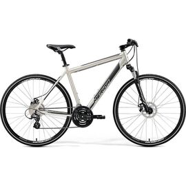 Гибридный велосипед Merida Crossway 15-MD 28" 2019, Вариант УТ-00135594: Рама: L 55 cm (Рост: 175 - 180 cm), Цвет: матовый серебристо-черный , изображение  - НаВелосипеде.рф