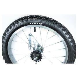Колесо велосипедное заднее Trix 16", алюминевый обод, тормозная втулка, камера, покрышка, 16" alloy , изображение  - НаВелосипеде.рф