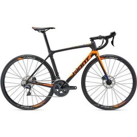 Шоссейный велосипед Giant TCR Advanced 1 Disc 28" 2018, Вариант УТ-00153488: Рама: ML (Рост: 170 - 175 cm), Цвет: карбон/ярко-оранжевый/ синий, изображение  - НаВелосипеде.рф
