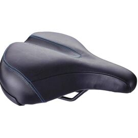 Седло велосипедное BBB 2019 saddle ComfortPlus Upright Leather, memory foam, CrMo rails 230 x 270mm, черный, BSD-107, изображение  - НаВелосипеде.рф