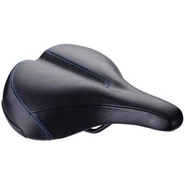 Седло велосипедное BBB 2019 saddle ComfortPlus relaxed Leather, memory foam, CrMo rails 210 x 270mm, черный, BSD-103, изображение  - НаВелосипеде.рф