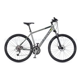 Гибридный велосипед Author Mission 29" 2020, Вариант УТ-00161707: Рама: 16" (Рост: 150 - 168 см), Цвет: серебристо-черно-зеленый , изображение  - НаВелосипеде.рф