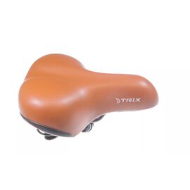 Седло велосипедное комфортное TRIX, коричневое, GFAZ-07, изображение  - НаВелосипеде.рф