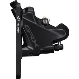 Калипер гидравлический Shimano GRX R400, передний, falt mount, с адаптером под 140/160мм, полимерные колодки, IBRRX400F6, изображение  - НаВелосипеде.рф