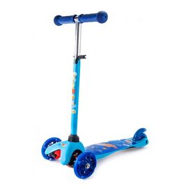 Самокат Vinca Sport, трехколесный, городской, детский от 3 лет,колеса светящиеся, до 35 кг, голубой, VSP 8A blue Planes, изображение  - НаВелосипеде.рф