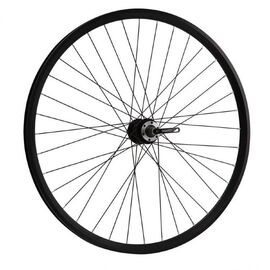 Колесо велосипедное TRIX 26", алюминий, двойной задний обод, втулка на эксцентрике под диск, GJ-AL-021 26"black, изображение  - НаВелосипеде.рф