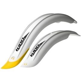Крылья Simpla KIDO SDL 20'', для детских велосипедов, белые с желтым наконечником, S25.2BY, изображение  - НаВелосипеде.рф