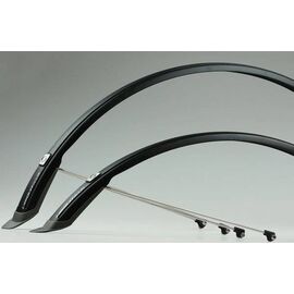 Крылья SIMPLA UBIQUIT SDL, для велосипедов 28”, 45 мм, черные с титановым наконечником, S26.3, изображение  - НаВелосипеде.рф