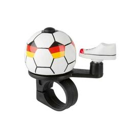 Звонок M-Wave Soccer Germany, с вертикальным курком, в виде футбольного мяча, 420201, изображение  - НаВелосипеде.рф