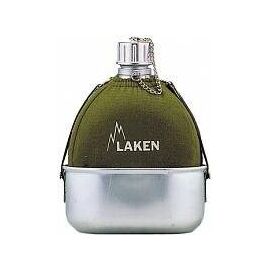 Фляга Laken Clasica 112 в чехле с миской screw cap, хаки, 1л, 13355, изображение  - НаВелосипеде.рф