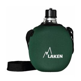 Фляга Laken Clasica 121FV в неопреновом чехле с ремнем screw cap, 1л, зеленый, 31057, изображение  - НаВелосипеде.рф