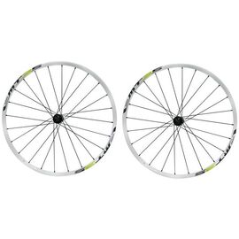 Колеса велосипедные SHIMANO MT35, передн.(под полую ось 15мм) и задн.(QR), 26'', C.Lock, цв. белый EWHMT35FER6WC, изображение  - НаВелосипеде.рф