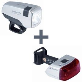 Набор освещения SIGMA, фара передня Cubelight II, фонарь задний Cuberider II, аккумуляторы, 18230, изображение  - НаВелосипеде.рф