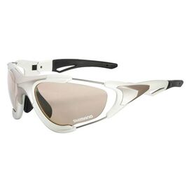 Очки велосипедные SHIMANO, белые, фотохромные линзы, прозрачные линзы, ECES70XPHW2, изображение  - НаВелосипеде.рф