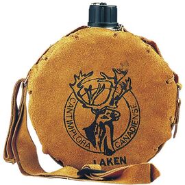 Фляга Laken Canadiense 601 в кожаном чехле screw cap, 1л, изображение  - НаВелосипеде.рф