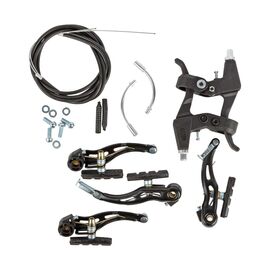 Тормоза PEAK, V-brake в сборе, комплект: стальные тормоза, пластиковые ручки, тросы с рубашками, ZTB17824, изображение  - НаВелосипеде.рф