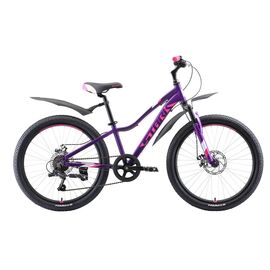 Подростковый велосипед Stark Bliss 24.1 D 24" 2020, Вариант УТ-00171575: Рама: one size (Рост: 130 - 155 см), Цвет: фиолетовый/розовый/белый, изображение  - НаВелосипеде.рф