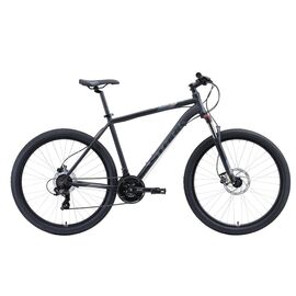 Горный велосипед Stark Hunter 27.2 HD 27.5" 2020, Вариант УТ-00166508: Рама: 18" (Рост: 165 - 178 см), Цвет: черный/серый, изображение  - НаВелосипеде.рф