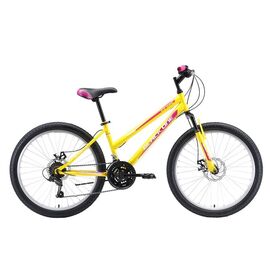 Подростковый велосипед Black One Ice Girl D 24" 2020, Вариант УТ-00164758: Рама: one size (Рост: 130 - 155 см), Цвет: желтый/розовый/белый, изображение  - НаВелосипеде.рф