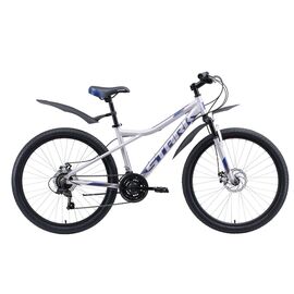 Горный велосипед Stark Slash 26.1 D 26" 2020, Вариант УТ-00164778: Рама: 14.5" (Рост: 135 - 155 см), Цвет: голубой/чёрный/серый, изображение  - НаВелосипеде.рф