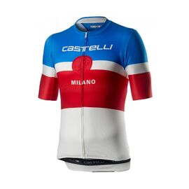 Велофутболка Сastelli Milano, белый/синий/красный 2020, 4520021, Вариант УТ-00173465: Размер: L, изображение  - НаВелосипеде.рф