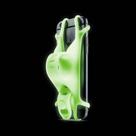 Держатель для смартфона Bone Collection BIKE TIE, силикон, на руль, 4.0'-6.0', люминисцентный зеленый, 07-150014, изображение  - НаВелосипеде.рф