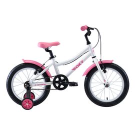 Детский велосипед Stark Foxy Girl 16" 2020, Вариант УТ-00174367: Рама: one size (Рост: 100-120 см), Цвет: белый/розовый, изображение  - НаВелосипеде.рф