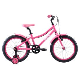 Детский велосипед Stark Foxy Girl 18" 2020, Вариант УТ-00174368: Рама: one size (Рост: 100-125 см), Цвет: розовый/белый, изображение  - НаВелосипеде.рф