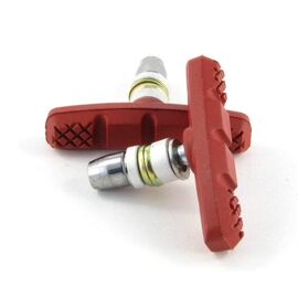 Тормозные колодки для велосипеда Vinca Sport (пара) не съёмные с красной резинкой VB 262 RB, 60мм, изображение  - НаВелосипеде.рф