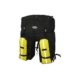 Велосипедная сумка  "штаны" на багажн. ПЕГАС "3 в1" V=80л черно-желтая Терра, 10-013, изображение  - НаВелосипеде.рф
