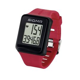 Пульсометр SIGMA iD.GO, часы, 3 функции, водонепроницаемый, есть секундомер, нагрудный датчик, красный, rouge, SIG_24530, изображение  - НаВелосипеде.рф