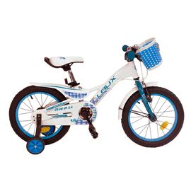 Детский велосипед LAUX GROW UP GIRLS 16", Вариант УТ-00179799: Возраст: 5-7 лет (Рост: 99-117 см), Цвет: white/blue, изображение  - НаВелосипеде.рф