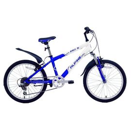 Детский велосипед Alpine Bike 250S 20", Вариант УТ-00179745: Возраст: 7-9 лет ( Рост: 114-132 см), Цвет: бело-синий, изображение  - НаВелосипеде.рф