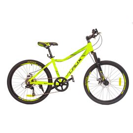 Подростковый велосипед LAUX GROW UP Disc 24", Вариант УТ-00179801: Возраст: 9-12 лет (Рост: 130-160 см), Цвет: желтый, изображение  - НаВелосипеде.рф