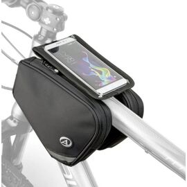 Подсумок велосипедный Author A-R282 MPP, на раму, 2х0,95 л, с чехлом для смартфона, черный, 8-15001100, изображение  - НаВелосипеде.рф
