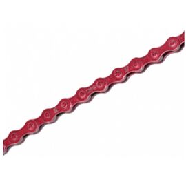 Цепь велосипедная KMC S1, 1 скорость,  количество звеньев 112, красная, S1 (red), изображение  - НаВелосипеде.рф