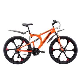 Двухподвесный велосипед Black One Totem FS 26 D FW, 2020, Вариант УТ-00174388: Рама:16" (Рост: 150-165 см), Цвет: неоновый оранжевый/красный/чёрный , изображение  - НаВелосипеде.рф