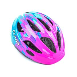 Велошлем детский AUTHOR Flash X8 INMOLD LED Pink/Blue matt, Вариант УТ-00183610: Размер: 47-51 см, изображение  - НаВелосипеде.рф