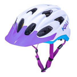 Шлем велосипедный KALI PACE TRAIL/MTB, LDL, CF, 15 отверстий, Mat Wht/Blu/Prp, 02-21720136, Вариант УТ-00183810: Размер: S/M 54-58см, изображение  - НаВелосипеде.рф