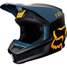 Велошлем Fox V1 Mata Helmet, Navy/Yellow, 21862-046, Вариант УТ-00102787: Размер: L (59-60cm), изображение  - НаВелосипеде.рф