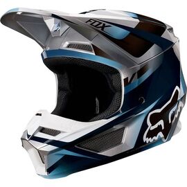 Велошлем подростковый Fox V1 Motif Youth Helmet, Blue/Grey, 21784-024, Вариант УТ-00104555: Размер: L 51-52cm , изображение  - НаВелосипеде.рф